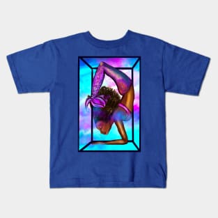 Mermaid handstand in frame Coco the Magical rainbow mermaid doing an underwater handstand. Afro hair and caramel brown skin Kids T-Shirt